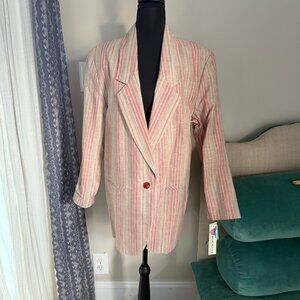 NWT Vintage 1990s Pink Blazer Retro Fall Jacket With Original Tag Women's Large